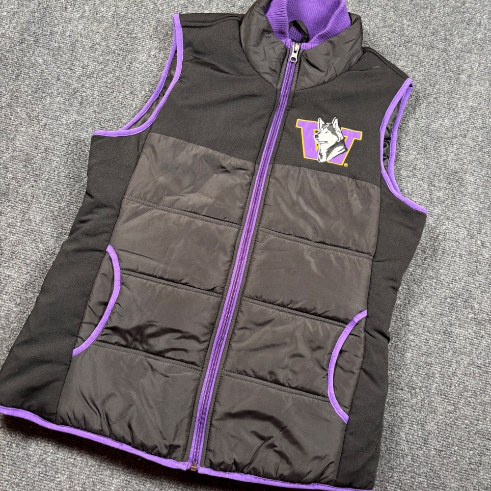 G-III 4her Carl Banks Padded Vest Womens Medium Black University of Washington